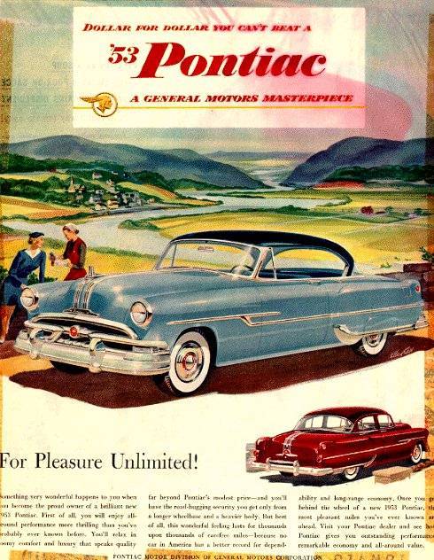 1953 Pontiac Auto Advertising